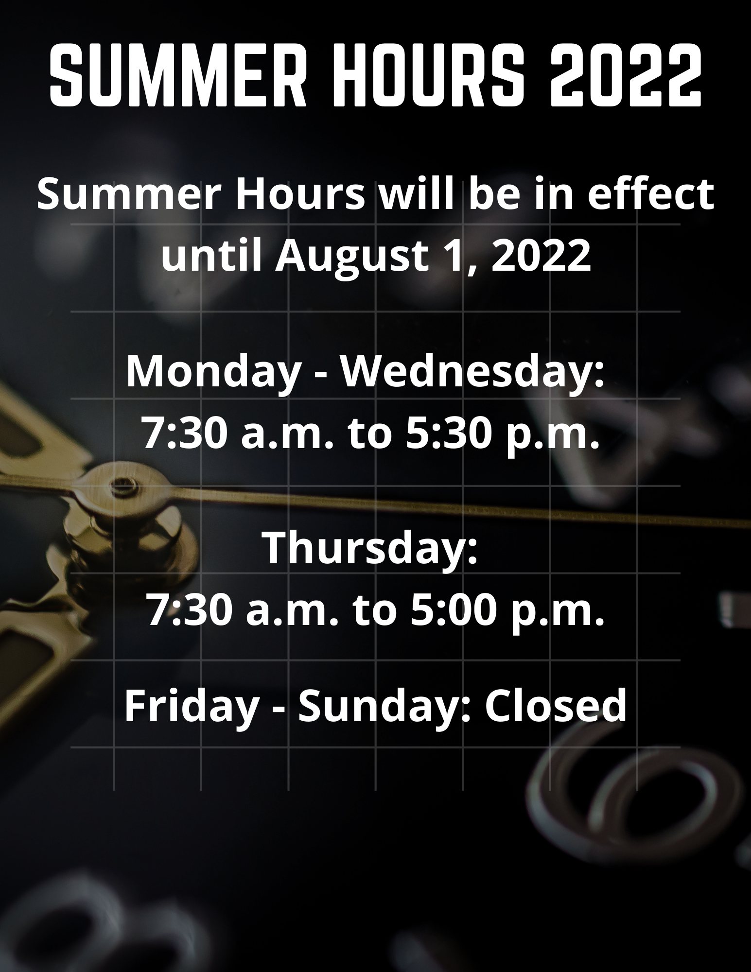 Summer Hours