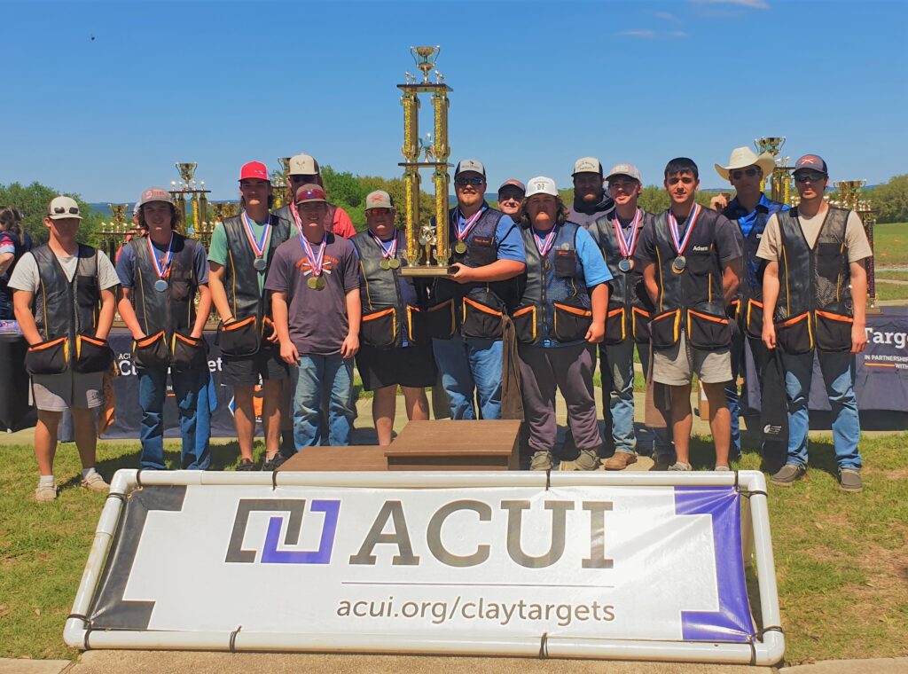 Members of the CSC Shooting Team pose with their awards at the 2023 AUCI National Championships on San Antonio, Texas.